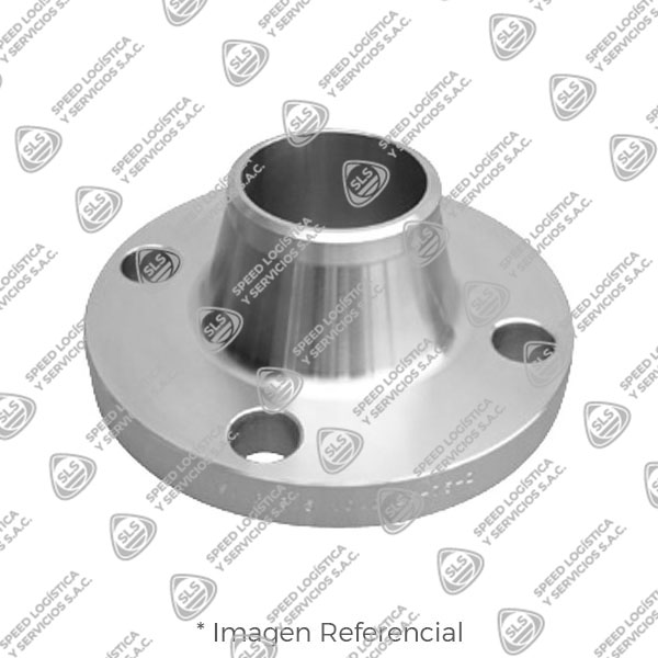 BRIDA CUELLO (WELDING NECK) ACERO INOXIDABLE ASTM A182 304/304L ANSI B16.5 CLASE 150 RF (RAISED FACE) CUELO SCH-40