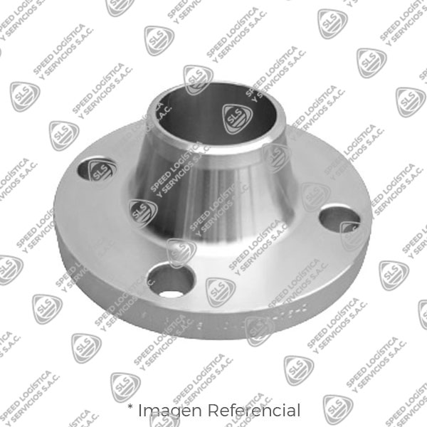 BRIDA CUELLO (WELDING NECK) ACERO INOXIDABLE 316/316L ANSI B16.5 CLASE 300 RF (RAISED FACE) CUELLO SCH-80