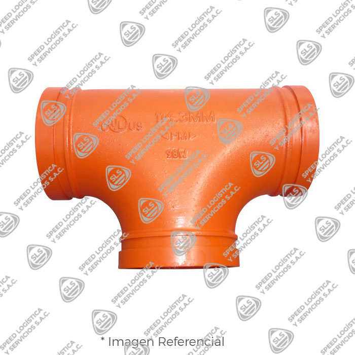 TEE RANURADA ESTANDAR FIERRO DUCTIL ASTM A536 CERTIFICACION UL/FM MOD. 130 MECH (JINAN MEIDE)