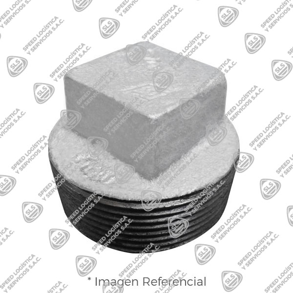 TAPON MACHO CABEZA CUADRADA (CORED PLUG)  FIERRO MALEABLE GALVANIZADO A197 CLASE 150/300 ROSCA NPT (B1.20.1) CERTIFICACION UL/FM MOD. 291 MECH (JINAN MEIDE)