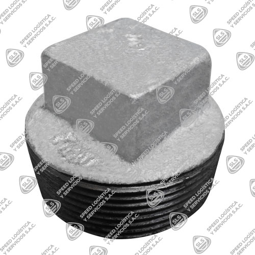 TAPON MACHO (PLUG) FIERRO MALEABLE GALVANIZADO ASTM A197 CLASE 150/300 ROSCA NPT UL/FM