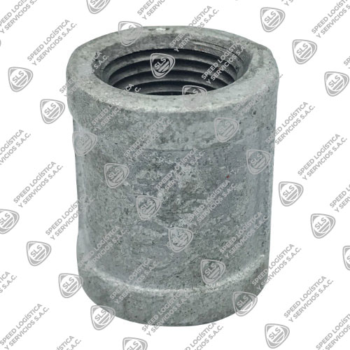 UNION SIMPLE O COPLA (COUPLING) FIERRO MALEABLE GALVANIZADO ASTM A197 CLASE 150 ROSCA NPT UL/FM