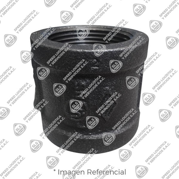 UNION SIMPLE O COPLA (COUPLING) REFORZADO FIERRO MALEABLE NEGRO A197 CLASE 150 ROSCA NPT (B1.20.1) CERTIFICACION UL/FM MOD. 220 MECH (JINAN MEIDE)