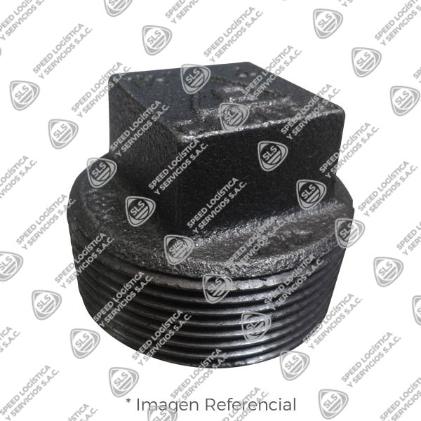 TAPON MACHO CABEZA CUADRADA (CORED PLUG)  FIERRO MALEABLE NEGRO A197 CLASE 150/300 ROSCA NPT (B1.20.1) CERTIFICACION UL/FM CIFUNSA