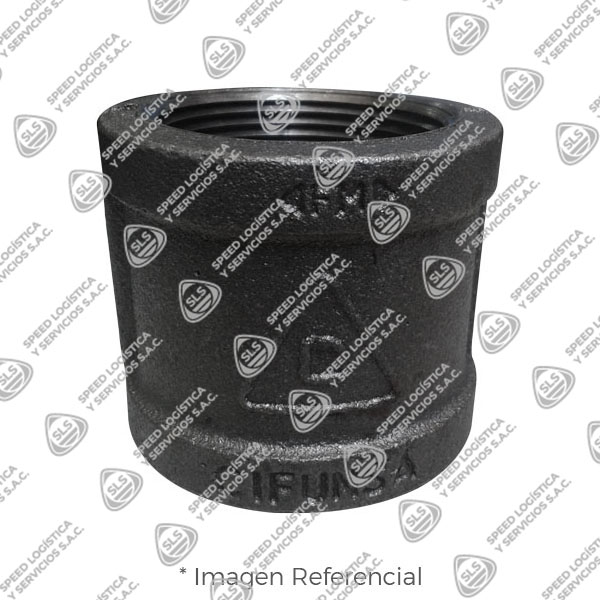 UNION SIMPLE O COPLA (COUPLING) REFORZADO FIERRO MALEABLE NEGRO A197 CLASE 150 ROSCA NPT (B1.20.1) CERTIFICACION UL/FM CIFUNSA