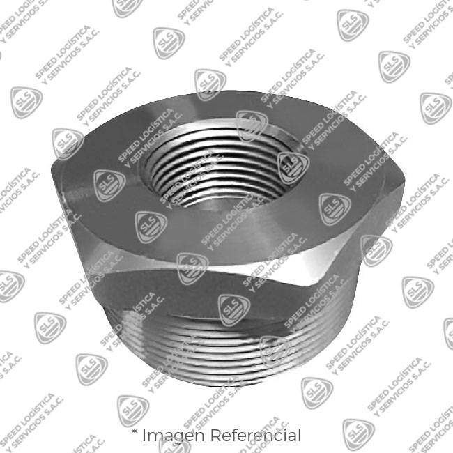 BUSHING CABEZA HEXAGONAL MACHO/HEMBRA (OUTSIDE HEX BUSHING) DE ACERO FORJADO A105/ASME B16.11 X 3000 LBS C/ROSCA NPT (B1.20.1) CERTIFICADO TEST API598 MARCA "FR"