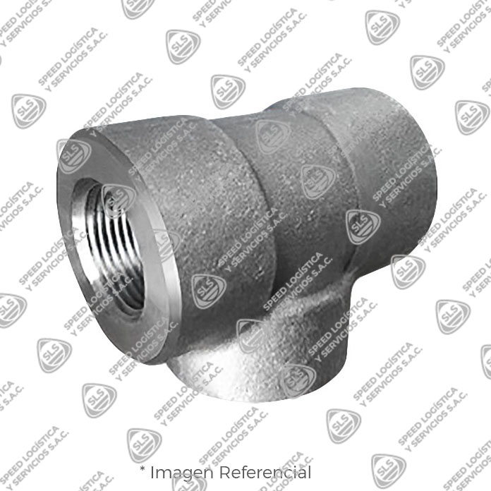 TEE (TEE EQUAL) DE ACERO FORJADO A105/ASME B16.11 X 3000 LBS ROSCA NPT (B1.20.1) CERTIFICADO TEST API598 MARCA "FR"