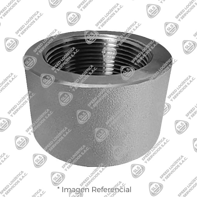 MEDIA COPLA (HALF COUPLING) DE ACERO FORJADO ASTM A105 DISEÑO ASME / ANSI B16.11 CLASE 3000 EXTREMOS ROSCADOS NPT
