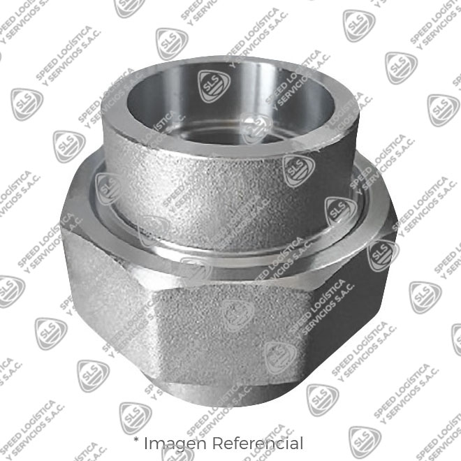 UNIÓN UNIVERSAL HEXAGONAL (HEX UNION) DE ACERO FORJADO ASTM A105 DISEÑO MSS SP-83 CLASE 3000 EXTREMOS SOLDABLES (SOCKET WELD)