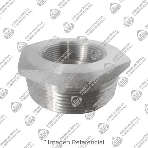 BUSHING HEXAGONAL (HEX BUSHING) DE ACERO INOXIDABLE FORJADO ASTM A182 CALIDAD 304 CLASES 3000 Y 6000 EXTREMOS ROSCADOS NPT