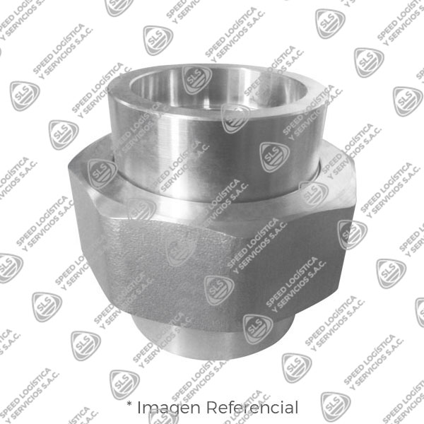 UNION UNIVERSAL O TUERCA UNION (UNION) DE ACERO INOXIDABLE FORJADO CALIDAD 304-304L (ASTM A182) X 3000 LBS. EXTREMOS SOLDABLES (SOCKET WELD) MARCA "FR"