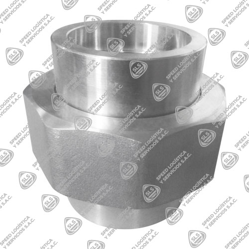 UNION UNIVERSAL O TUERCA UNION (UNION) DE ACERO INOXIDABLE FORJADO CALIDAD 316-316L (ASTM A182) X 3000 LBS. EXTREMOS SOLDABLES (SOCKET WELD) MARCA "FR"