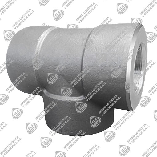 TEE (TEE) DE ACERO FORJADO A105/ASME B16.11 X 6000 LBS EXTREMOS ROSCADOS NPT (B1.20.1) MARCA "FR"