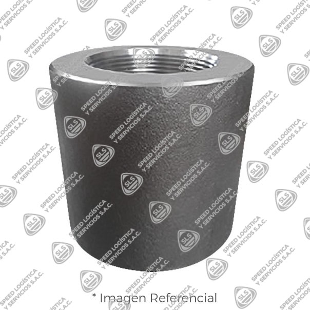 UNION SIMPLE O COPLA (COUPLING STANDARD) DE ACERO FORJADO A105/ASME B16.11 X 6000 LBS EXTREMOS ROSCADOS NPT (B1.20.1) MARCA "FR"