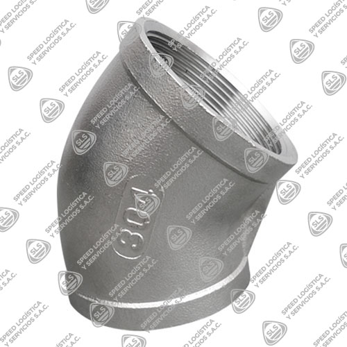 CODO INOX. X 45 C-304 C/ROSCA X 150 LBS.