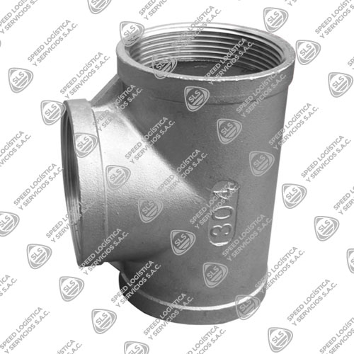 TEE AC. INOX. C-304 C/ROSCA X 150 LBS.