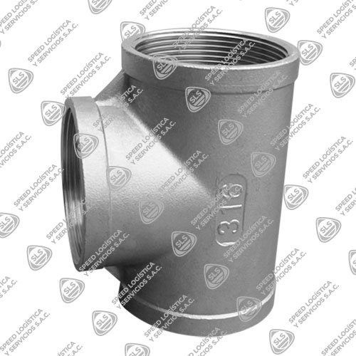 TEE AC. INOX. C-316 C/ROSCA X 150 LBS.