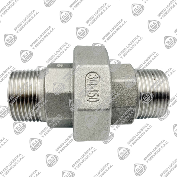 TUERCA UNION UNIVERSAL C-316 (CF8M)  ASTM 351 CON ASIENTO TEFLÓN NPT MACHO / MACHO B1.20.1 CLASE 150 TIPO INDUSTRIAL MARCA HGA
