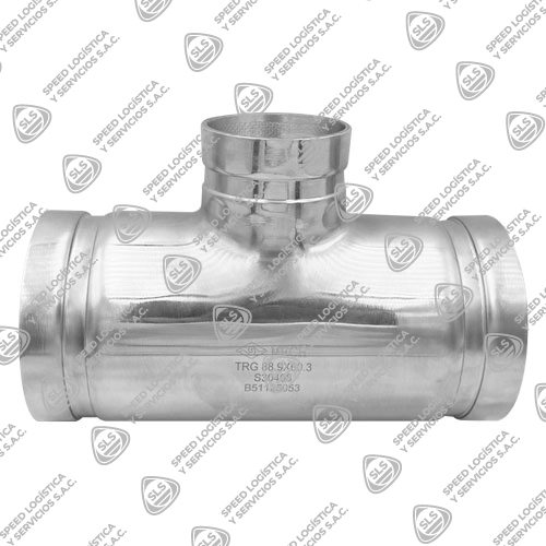 TEE REDUCTOR ACERO INOXIDABLE SS304 RANURADO SCH-10