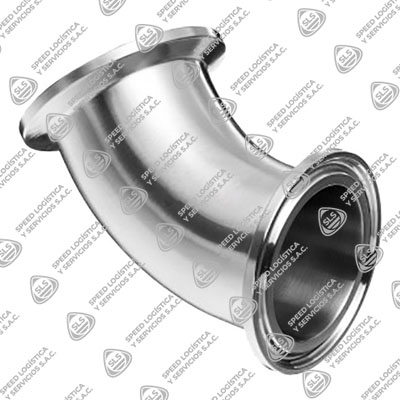 CODO 45° SANITARIO ASTM A270 304 3A EXTREMOS CLAMP