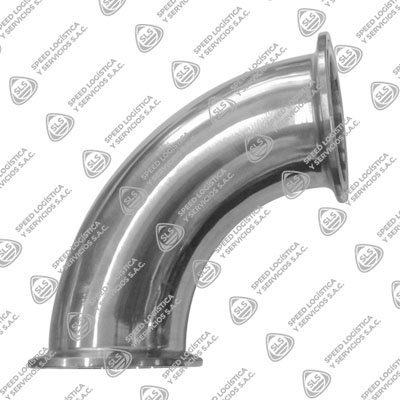 CODO 90° SANITARIO ASTM A270 304 3A EXTREMOS CLAMP