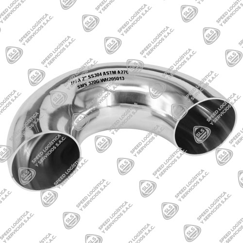 CODO 180° SANITARIO ASTM A270 316L 3A EXTREMOS SOLDABLES