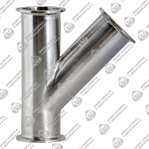 CONEXIÓN TIPO "Y" LATERAL SANITARIA ASTM A270 304 3A EXTREMOS CLAMP