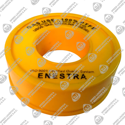 CINTA TEFLÓN AMARILLA P/GAS 12MM X 0.100MM X 8 YDS ENESTRA