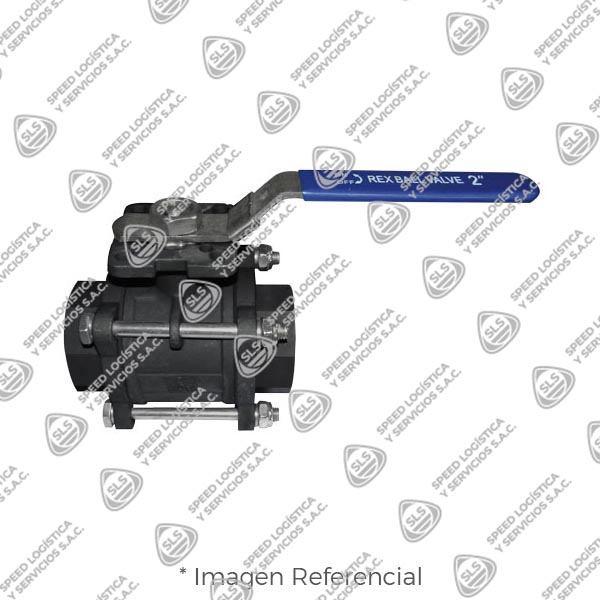 VÁLVULA ESFÉRICA ACERO FUNDIDO ASTM A216 WCB 3 PIEZAS 1000 PSIG (CWP) ASIENTO TEFLÓN (RPTFE) MONTAJE ACTUADOR ISO 5211 ROSCADA NPT