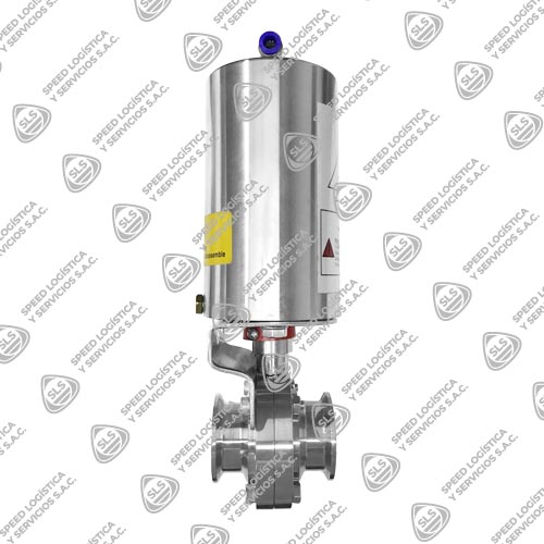 VÁLVULA MARIPOSA SANITARIA 304 CLAMP CON ACTUADOR SANITARIO SIMPLE EFECTO