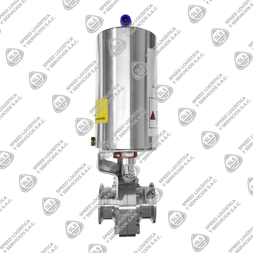 VÁLVULA MARIPOSA SANITARIA 304 CLAMP CON ACTUADOR SANITARIO DOBLE EFECTO