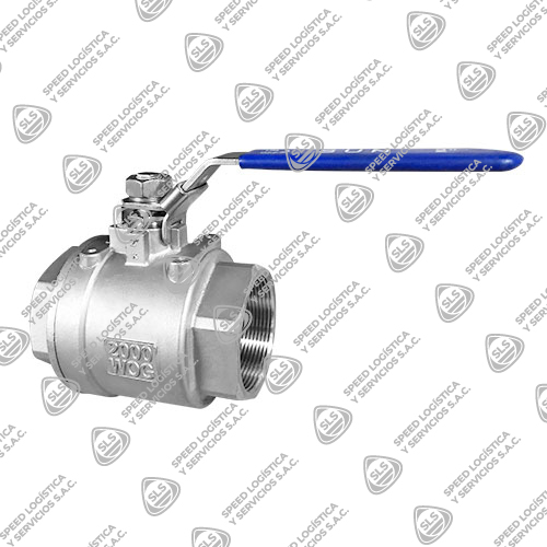 VÁLVULA ESFÉRICA O BOLA INOXIDABLE 316 (CF8M) ASIENTO POLIFIL 2 PIEZAS 2000 WOG PASO TOTAL ROSCA NPT TIPO INDUSTRIAL SUN
