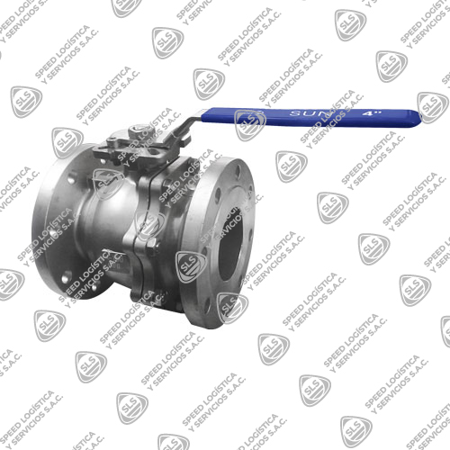 VÁLVULA ESFÉRICA O BOLA INOXIDABLE 304 (CF8) 2 PIEZAS ASIENTO TEFLON CLASE 150 BRIDADA ANSI B16.5 RF PASO TOTAL MONTAJE ACTUADOR ISO 5211 TIPO INDUSTRIAL SUN5211