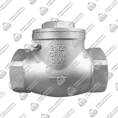 VÁLVULA CHECK SWING INOXIDABLE 316 (CF8M) 200 PSIG ROSCA NPT TIPO INDUSTRIAL SUN