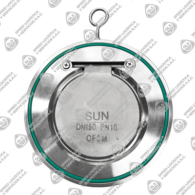 VÁLVULA TIPO UNI CHECK DISCO SIMPLE INOXIDABLE 316 (CF8M) WAFER CON JUNTA TEFLÓN TIPO INDUSTRIAL SUN