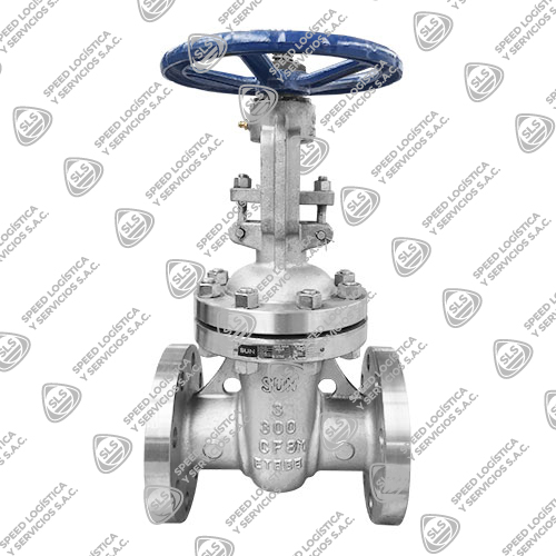 VÁLVULA COMPUERTA INOXIDABLE 316 (CF8M) CLASE 300 BRIDADA ANSI RF V/A TIPO INDUSTRIAL SUN