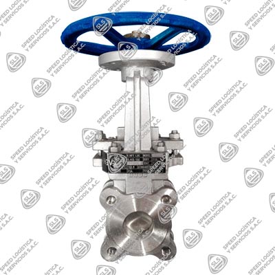 VÁLVULA CUCHILLA LUG AC. INOXIDABLE 316 ( CF8M) V/A OS&Y ASIENTO METAL/METAL CLASE 150 DISCO INOX. 316 (CF8M) P/ACTUADOR ISO5211 TIPO INDUSTRIAL SUN