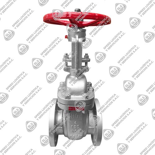 VÁLVULA COMPUERTA ACERO AL CARBONO ASTM A216 WCB CON ANILLO DE 13% CR. VASTAGO ASCENDENTE OS&Y (R.S.) API 600 TRIM 8 CLASE 150 BRIDADA ANSI B16.5 RF TIPO INDUSTRIAL HGV