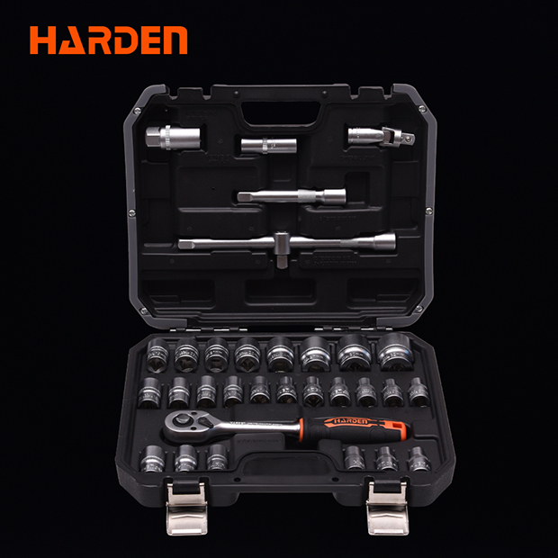 JUEGO DE DADOS DE 1/2 CON EXTENSIONES DE ENCASTRE DE 8-32 mm x 32 PIEZAS