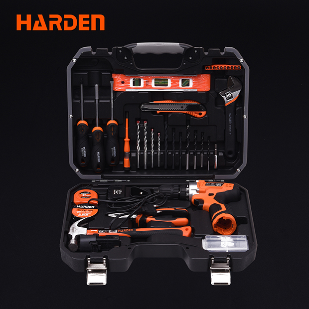 KIT DE HERRAMIENTAS CON TALADRO INALÁMBRICO 12V PARA BROCAS 3/8" (10mm) x 36 PIEZAS