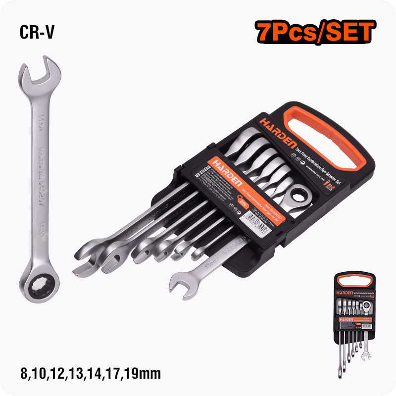 JUEGO DE LLAVES X 7 PIEZAS DE COMBINACION RATCHET