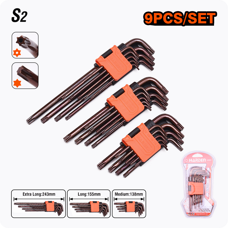 9 LLAVES TORX LARGAS