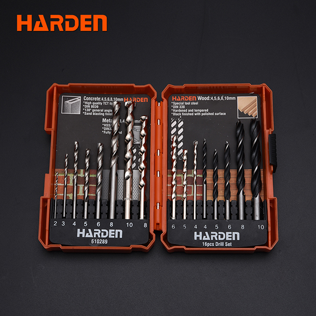 JUEGO DE BROCAS DE 16 PZS PARA METAL, MADERA Y CONCRETO